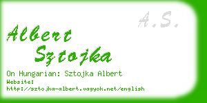 albert sztojka business card